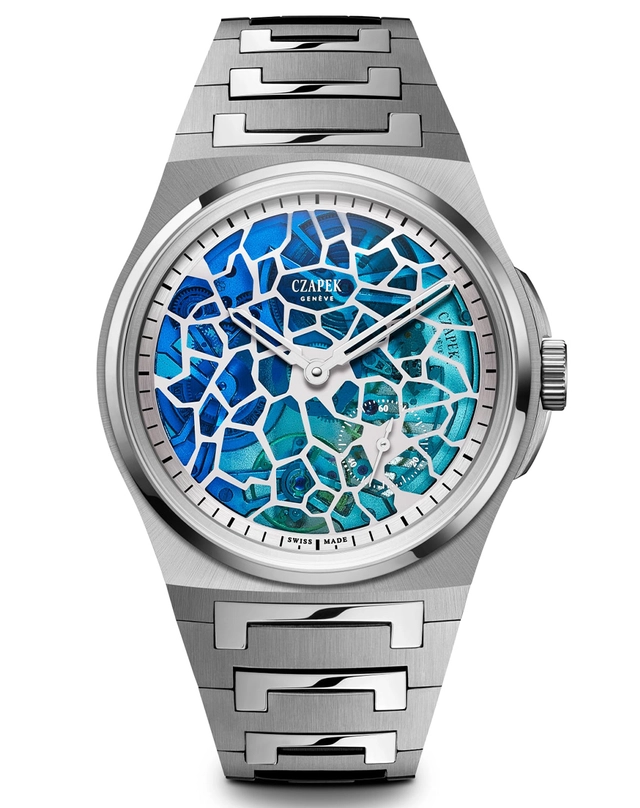 Czapek – Antarctique Plique-à-Jour Polar Blue, Automatikuhr mit Manufakturkaliber und Emaille-Zifferblatt
