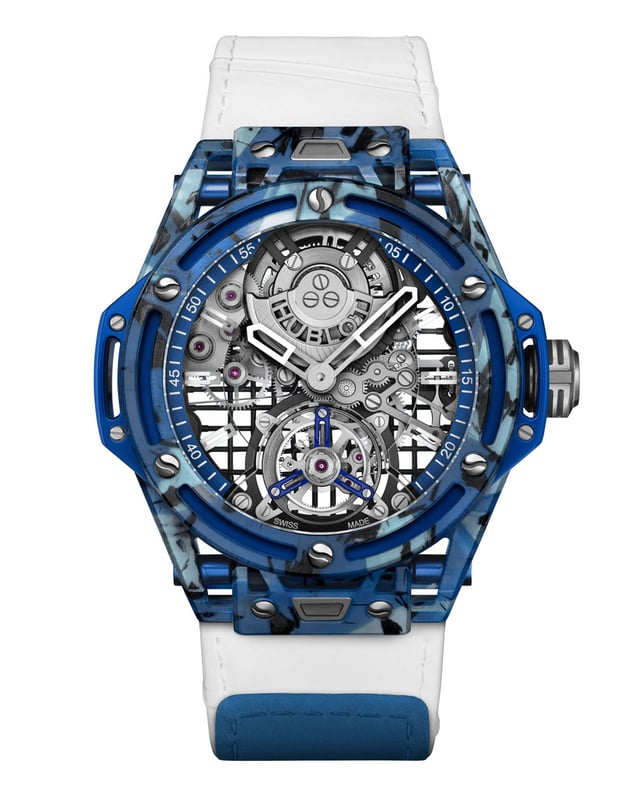 Hublot: Big Bang Tourbillon Novak Djokovic GOAT Edition in Blau
