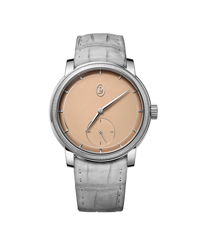 Parmigiani Toric Petite Seconde Platin Golden Hour Frontansicht von halb unten