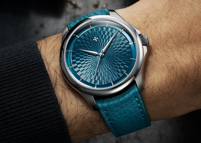 Venezianico, Edelstahluhr am Lederband mit Manufakturwerk