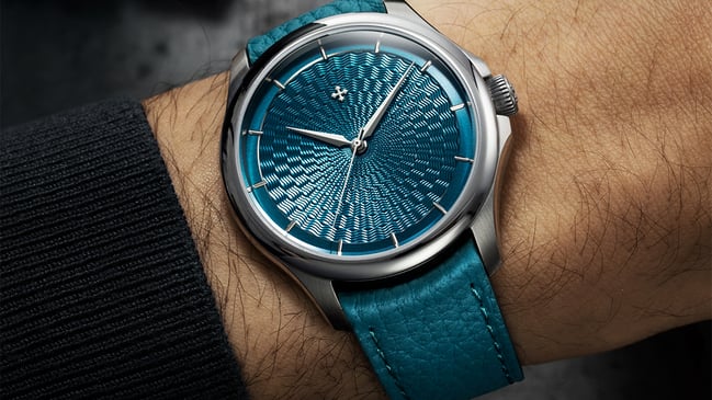 Venezianico, Edelstahluhr am Lederband mit Manufakturwerk