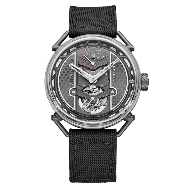 Chopard Zagato Lab Concept, Titanuhr vor weißem Hintergrund