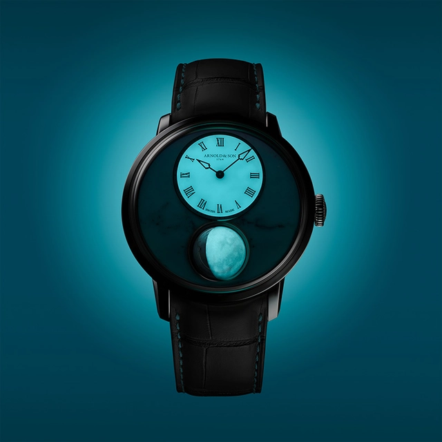 Arnold & Son, Luna Magna Steel Turquoise Nachtansicht