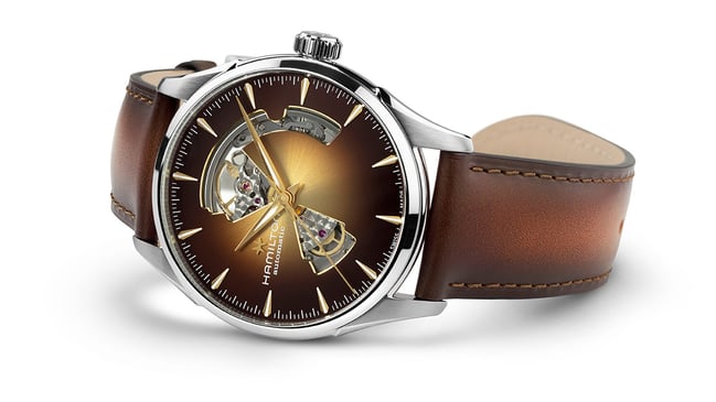 Hamilton: Jazzmaster Open Heart Auto, H32705501, Uhr liegend