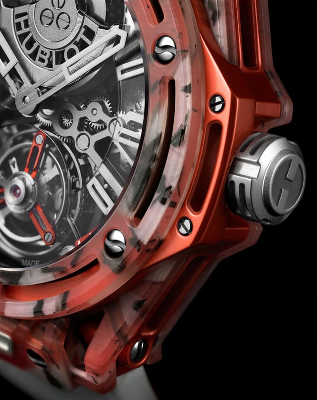 Hublot Big Bang Tourbillon Novak Djokovic Goat Edition orange Detail