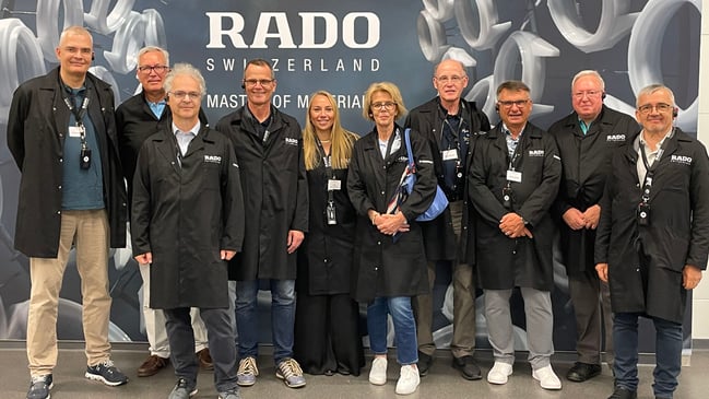 Uhrenreise Schweiz 2025: Gruppenfoto bei Rado-Comadur