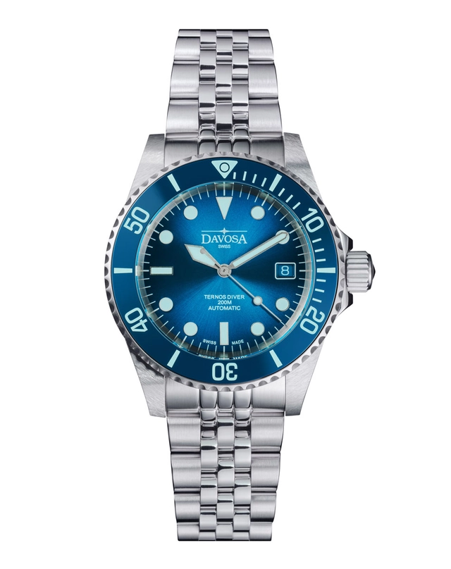 Davosa: Ternos Diver Blue Lagoon Automatic mit Pentalink-Band