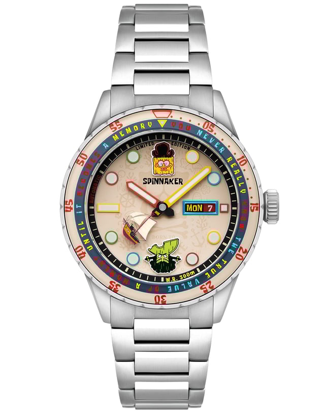 Spinnaker – Hass Automatic „SpongeBob – Search for SquarePants“ Limited Edition, Automatikuhr aus Edelstahl mit Metallband