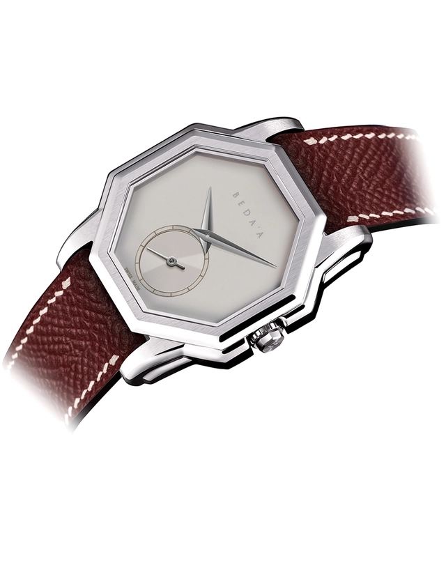 Beda’a – Angles Mecaline, elegante Handaufzugsuhr mit eckigem Gehäuse aus Edelstahl und Lederband