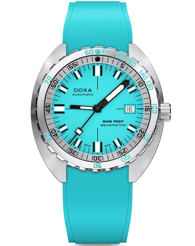Doxa – SUB 750T, Taucheruhr aus Edelstahl mit türkisfarbenem Zifferblatt