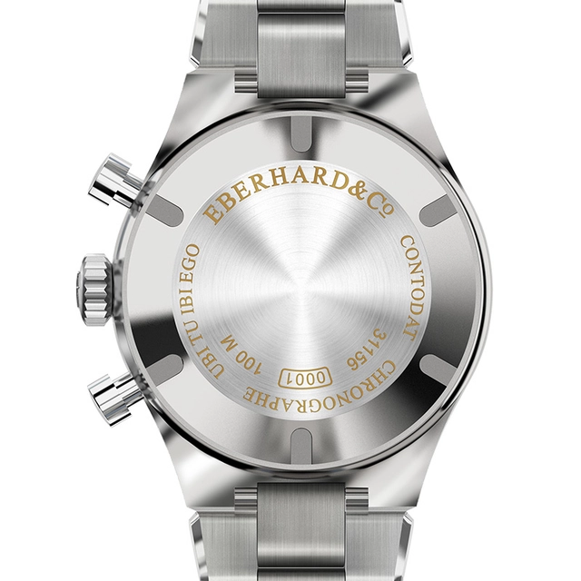 Eberhard & Co Contodat, Chrongraph Gehäuseboden mit Gravur