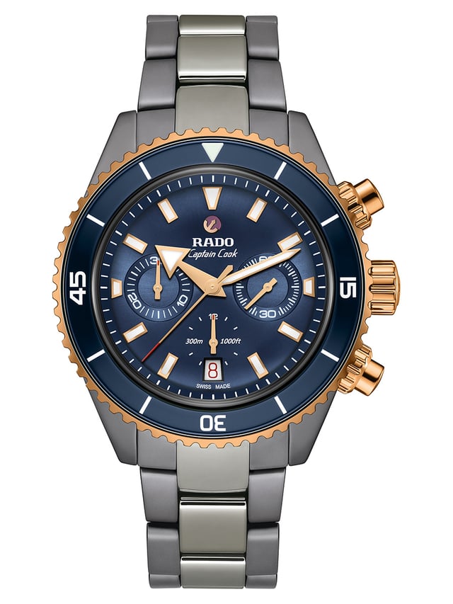 Rado Captain Cook High-Tech Ceramic Chronograph, Ref. R32195202, Frontansicht Uhr