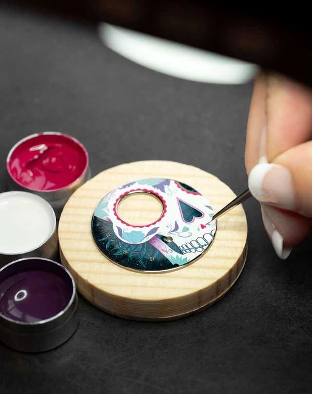 Jaquet Droz Tourbillon Catrina Skull Mikromalerei