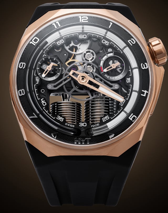 HYT – S1 5N Gold Titanium Limited Edition „Fally Ipupa“, Manufakturkaliber und Kautschukband