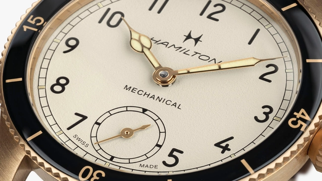 Hamilton Khaki Aviation Pilot Pioneer Mechanical 43 mm Bronze Zifferblattdetail