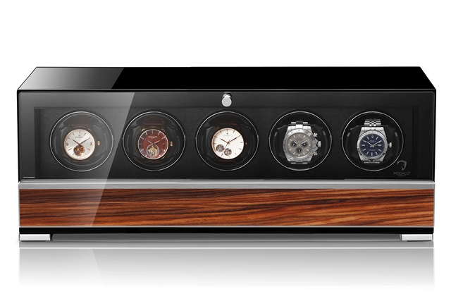 CLASICO PREMIUM Uhrenbeweger für 5 Uhren mit Palisander-Veredelung