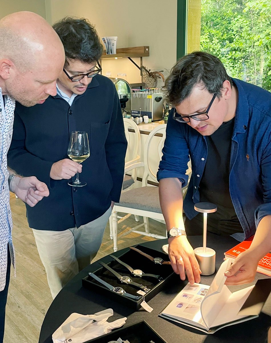 WatchTime Leserreise Genf 2026: Nivada-Abend mit CEO Guillaume Laidet (Mitte)