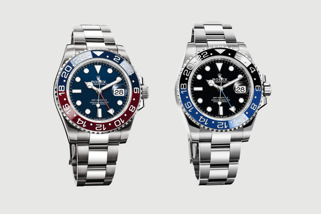 Zwei Versionen der Rolex OYSTER PERPETUAL GMT-MASTER II "Pepsi"