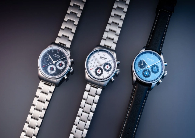 Union Glashütte: Belisar Chronograph 40 mm in Weiß, Schwarz und Eisblau