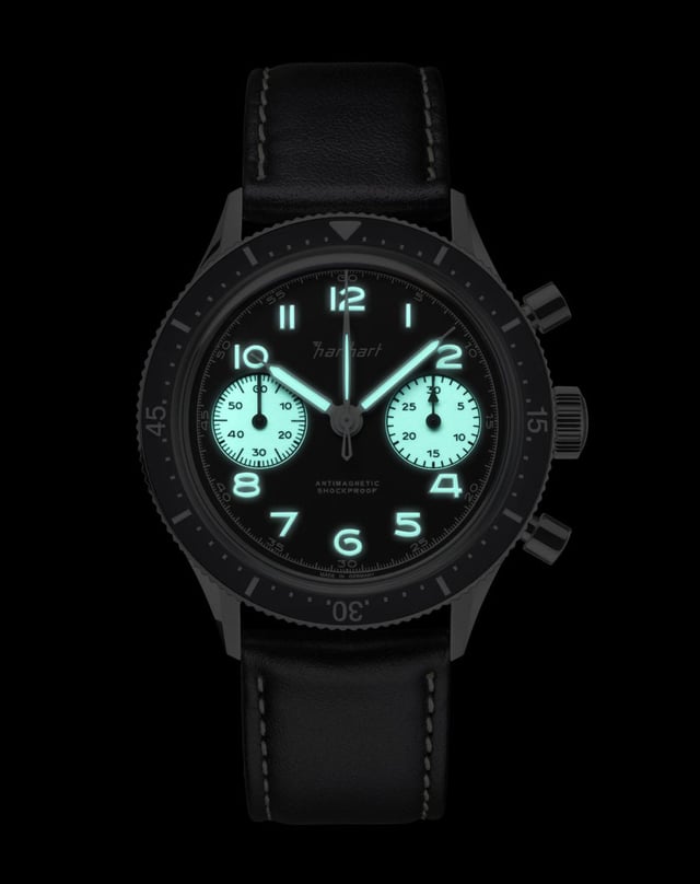 Hanhart 415 ES Reverse Panda bei Nacht