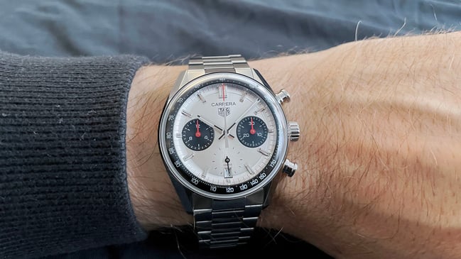 TAG Heuer Carrera Chronograph Panda Hands-On Wristshot