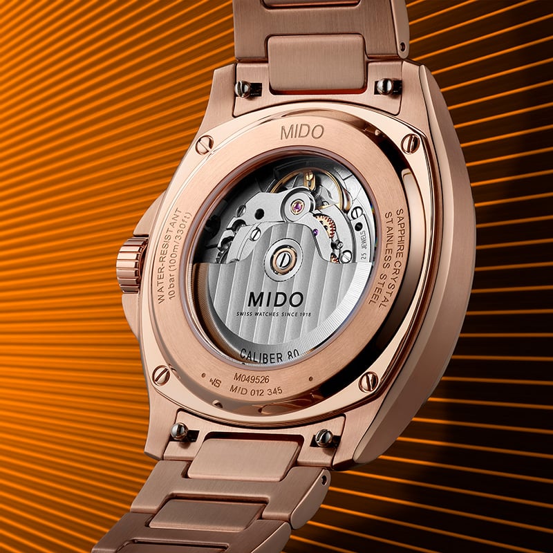 Mido Multifort TV Big Date M049.526.33.041.00, Gehäuseboden