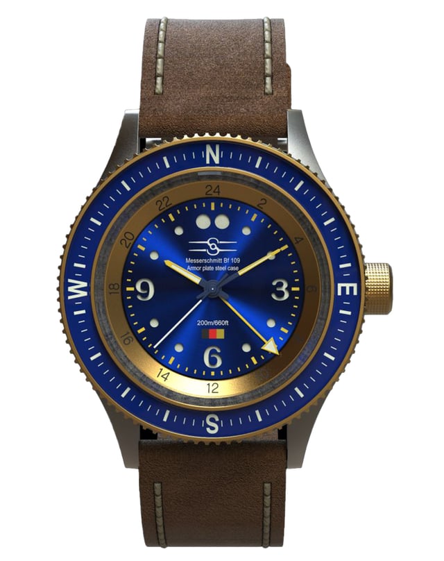 Sopwith – Aero Marquis Messerschmitt Bf 109 Pas-de-Calais, Toolwatch mit Automatikkaliber und blauem Zifferblatt