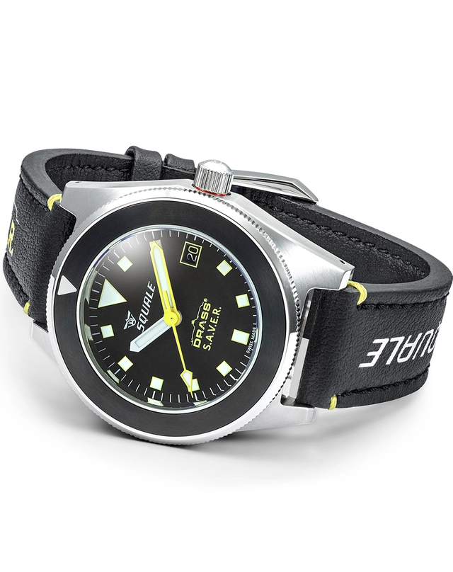 Squale – Drass S.A.V.E.R., professionelle Taucheruhr aus Edelstahl mit Automatikkaliber und schwarzem Zifferblatt