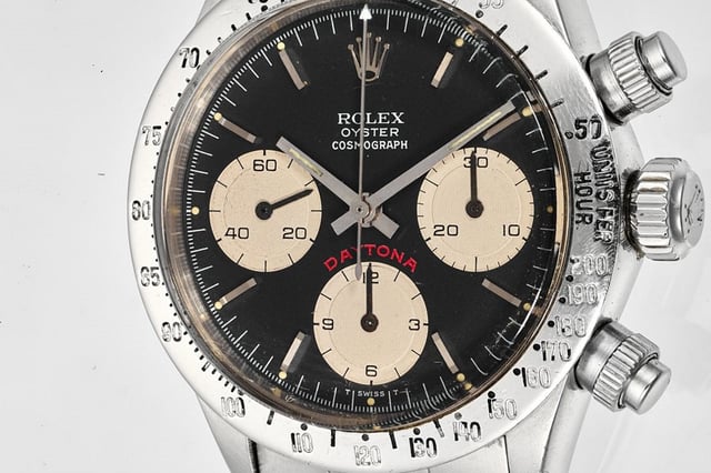 Zifferblatt der Rolex Cosmograph „Big Red“ Daytona Ref. 6265