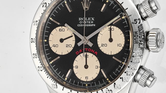 Zifferblatt der Rolex Cosmograph „Big Red“ Daytona Ref. 6265