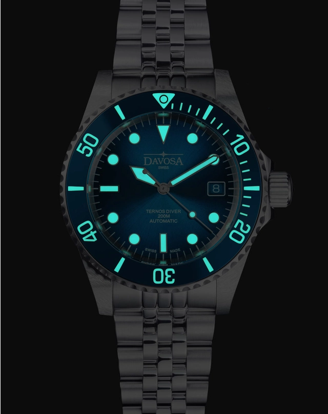 Davosa Ternos Diver Blue Lagoon Automatic Lume Shot