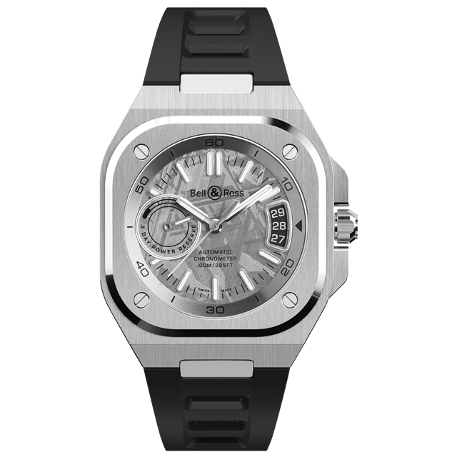 Bell & Ross BR-X5 Meteorite, Uhr mit Kautschukband und Meteoritzifferblatt