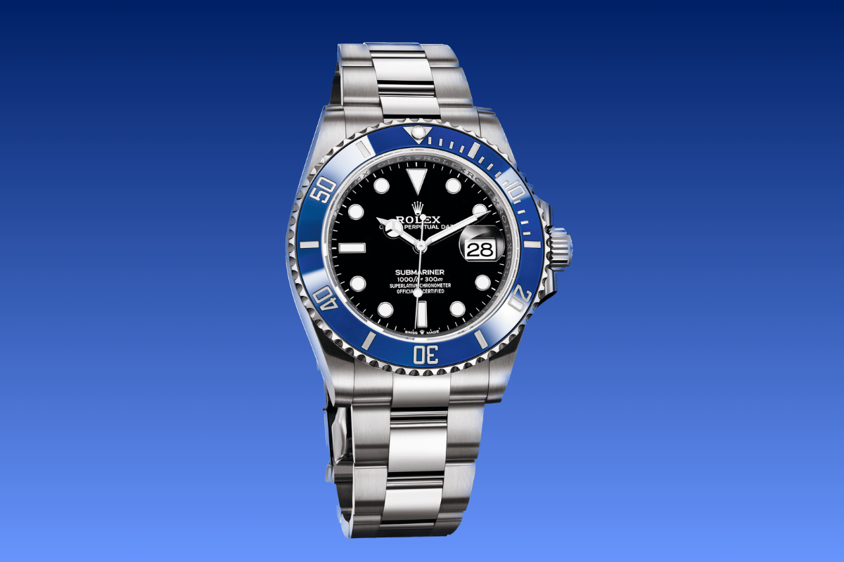 Frontalansicht der Rolex-Submariner-Submariner Ref. 126619LB, „Cookie Monster“