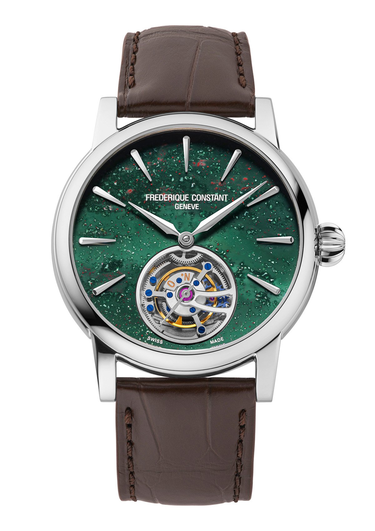 Frederique Constant Classic Tourbillon Manufacture & Heliotrop, Uhr mit grünem Zifferblatt