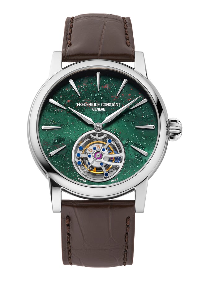 Frederique Constant Classic Tourbillon Manufacture & Heliotrop, Uhr mit grünem Zifferblatt