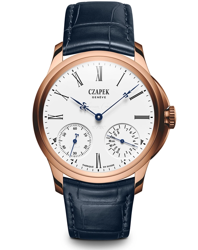 Czapek – Quai des Bergues Sursum Corda, Luxusuhr in limitierter Ausführung mit weißem Zifferblatt und Lederband