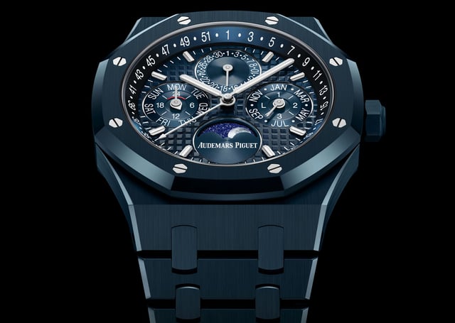 Audemars Piguet: Royal Oak Ewiger Kalender Bleu Nuit Nuage 50 mit Keramikgehäuse