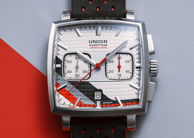 Nahaufnahme der Averin Chrono Sachsen Classic von Union Glashütte
