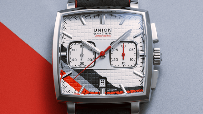 Nahaufnahme der Averin Chrono Sachsen Classic von Union Glashütte