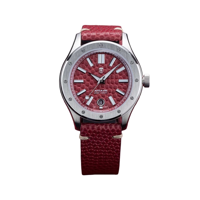 Frontansicht der Heinrich Watches Helicoprion Football Edition