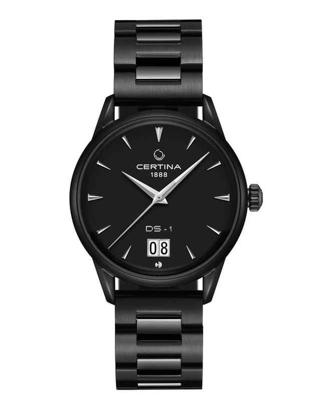 Certina DS-1 Big Date mattschwarz