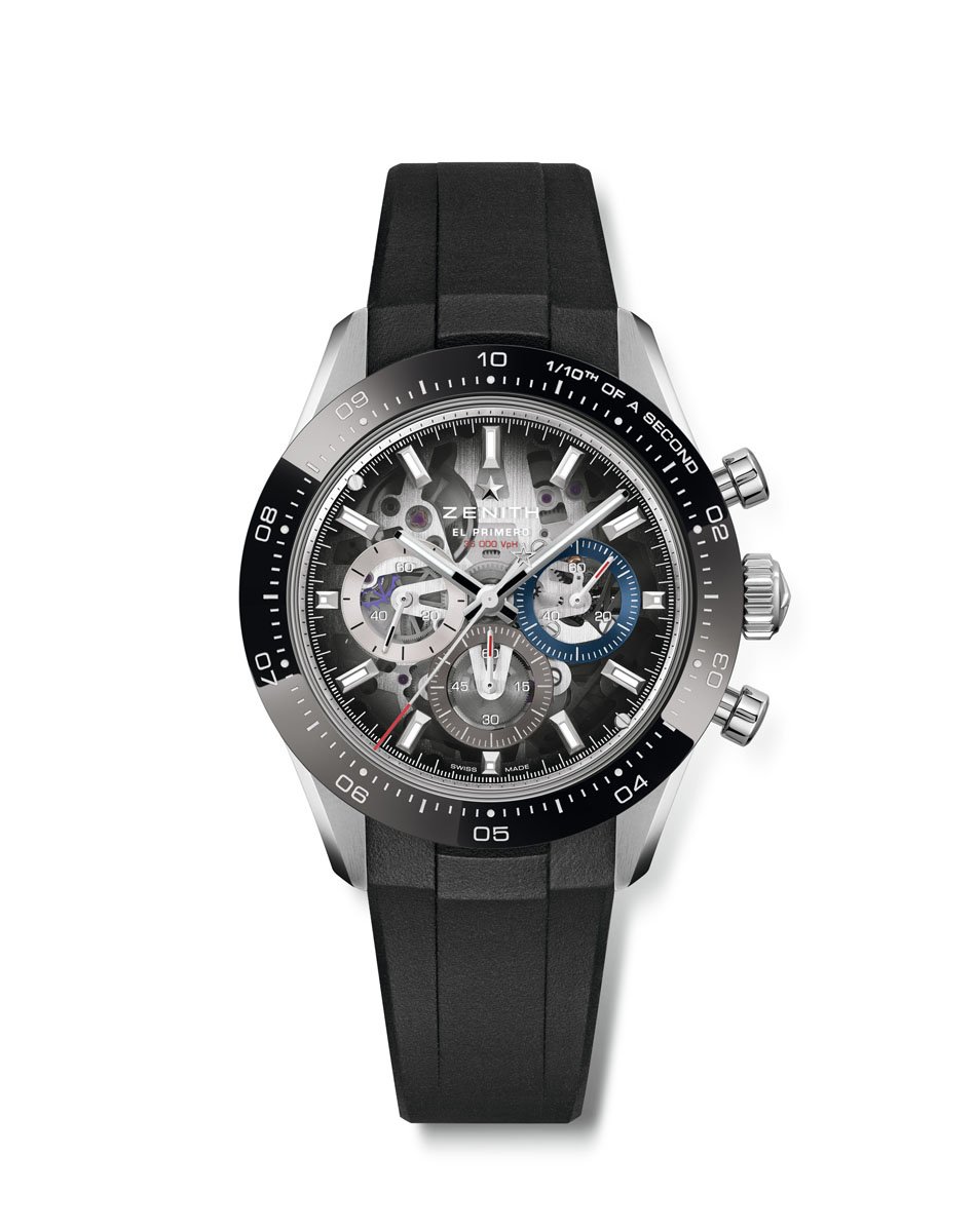 Zenith: Chronomaster Sport Skeleton schwarz Kautschukband