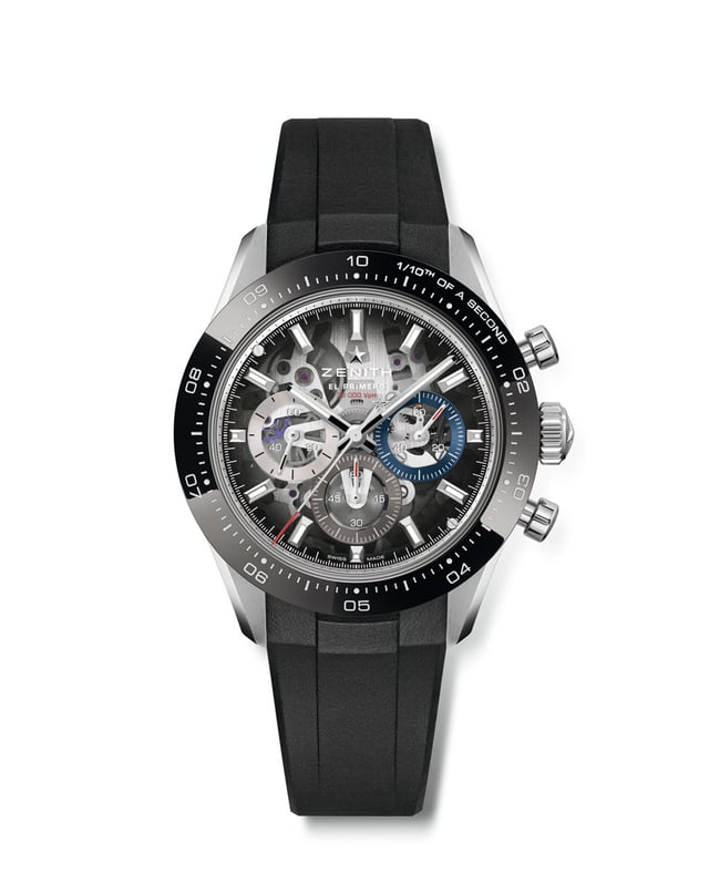 Zenith: Chronomaster Sport Skeleton schwarz Kautschukband