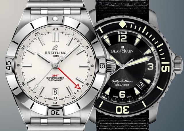 Breitling, Blancpain, zwei Uhren