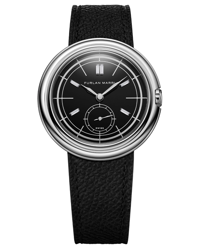 Furlan Marri – Disco Volante Onyx Diamonds, Dresswatch mit Handaufzugskaliber und Lederband