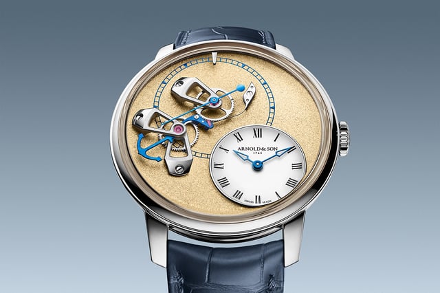 Arnold & Son: DSTB Stop-Seconds Platinum Kingsand: Zifferblattdetail