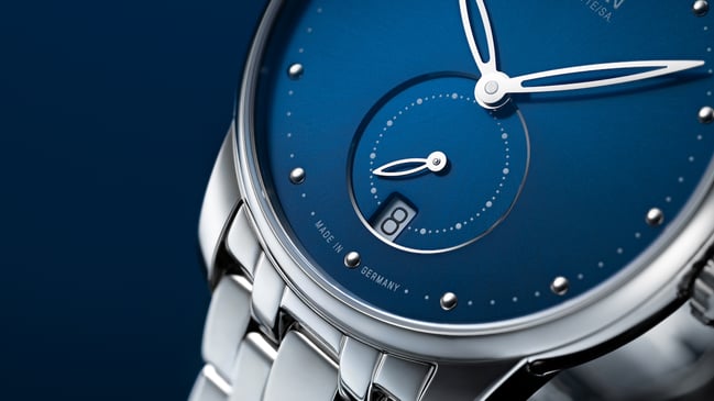 nahaufnahme, detail, zifferblatt der Union Glashütte Seris Kleine Sekunde
