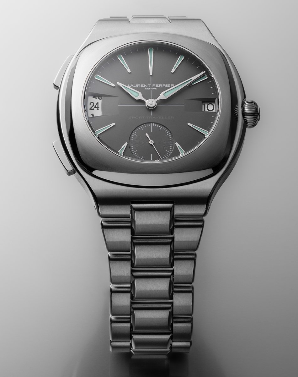 Laurent Ferrier – Sport Traveller Slate Grey, GMT-Uhr aus Titan mit Manufakturkaliber 