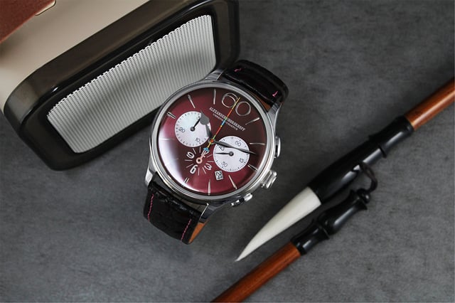 Alexander Shorokhoff – Happy Second Bordeaux, Chronograph mit Automatikkaliber und rotem Zifferblatt 