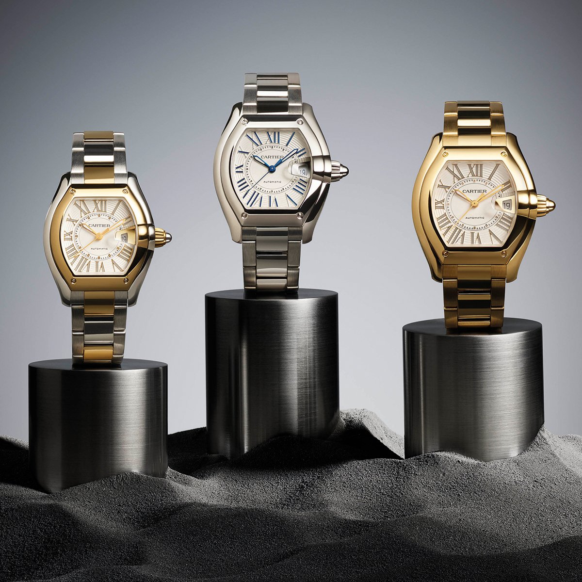 Cartier Roadster, drei Uhren